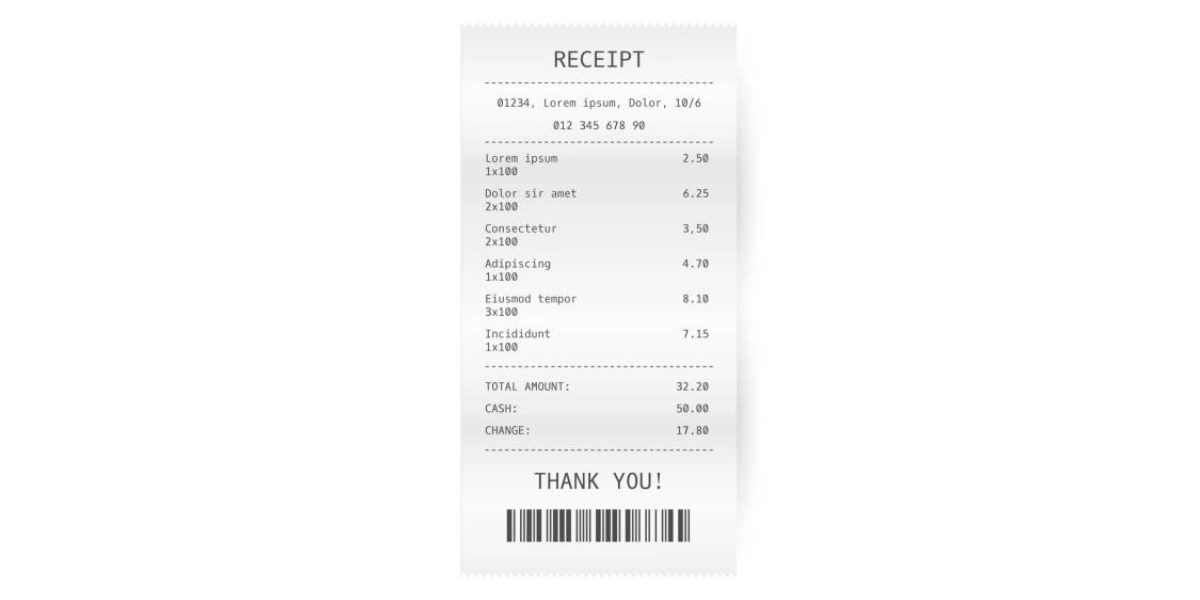 restaurant receipt