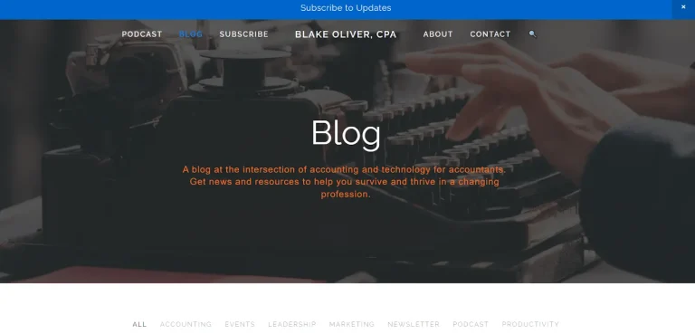 Blake Oliver blog home page