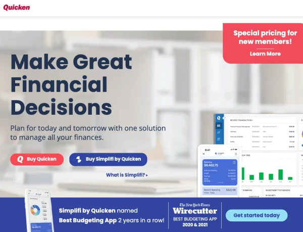Quicken’s home page