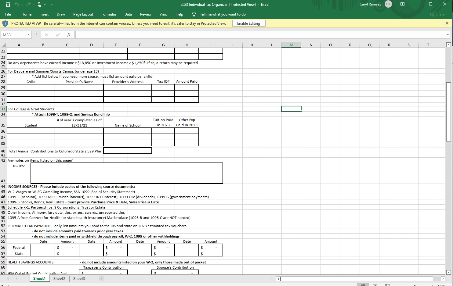 Individual Tax Organizer by Knight Accounting