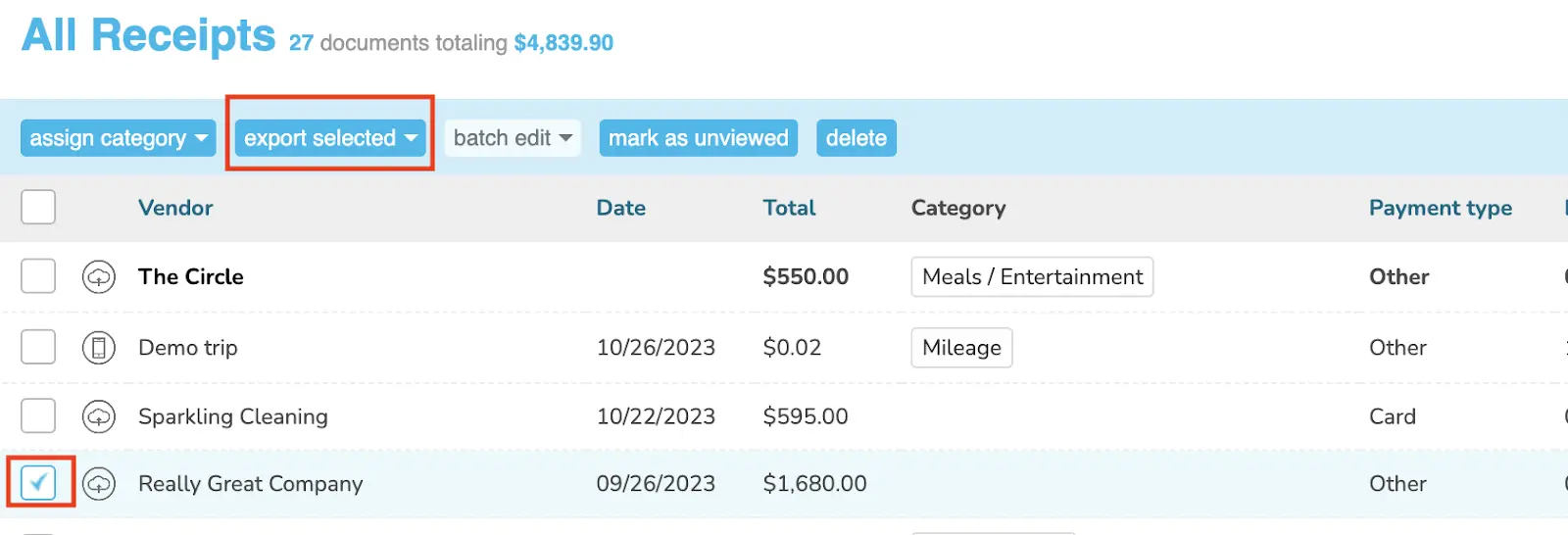 How do I export to PDF, CSV and QuickBooks Online?