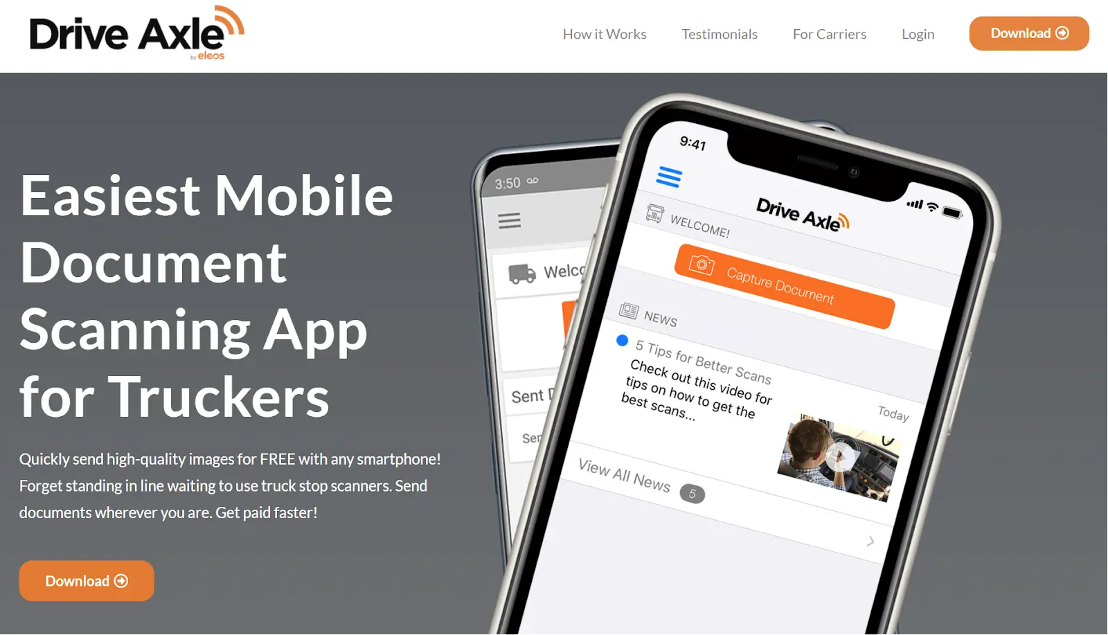 Drive Axle—mobile app best for sending freight documents