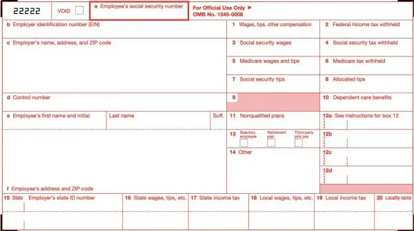 W-2 Form Wage and Tax Statement