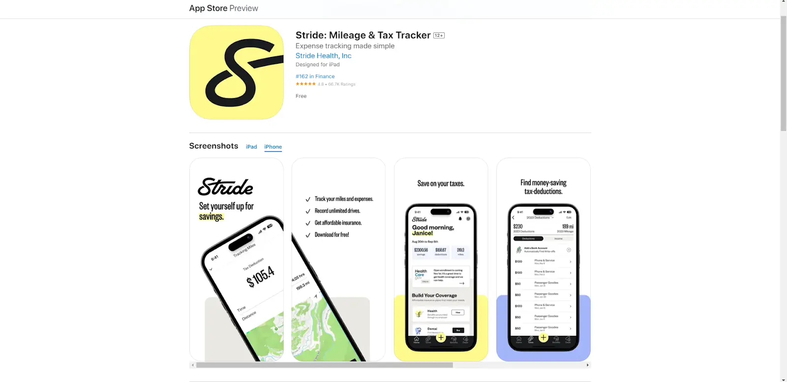 Stride is one of the best free apps for rideshare drivers
