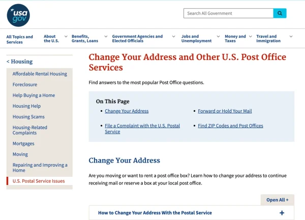 usa.gov will show you how to forward your mail