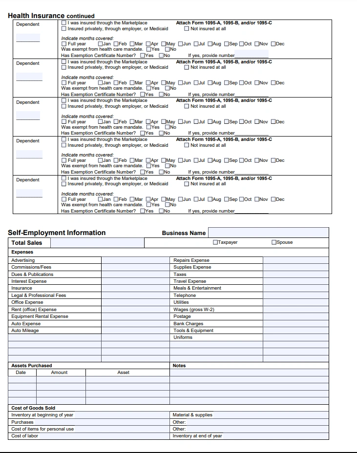 online tax organizer by Tax Pros Plus