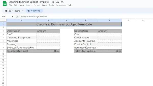 Spreadsheetdaddy Cleaning Business Budget Template