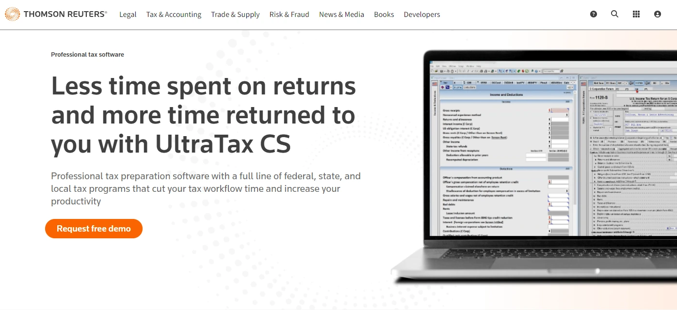  Save time preparing tax returns with UltraTax CS.