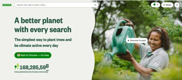 Ecosia’s home page