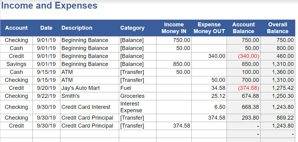 Vertex42's income and expense worksheet