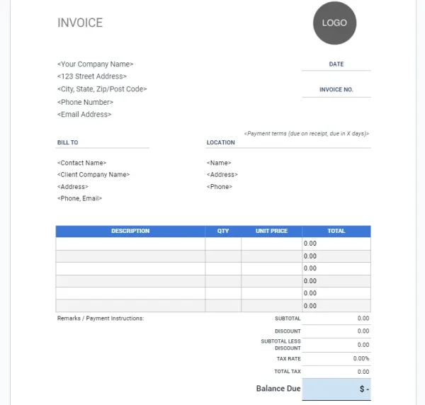 Invoice Simple free template