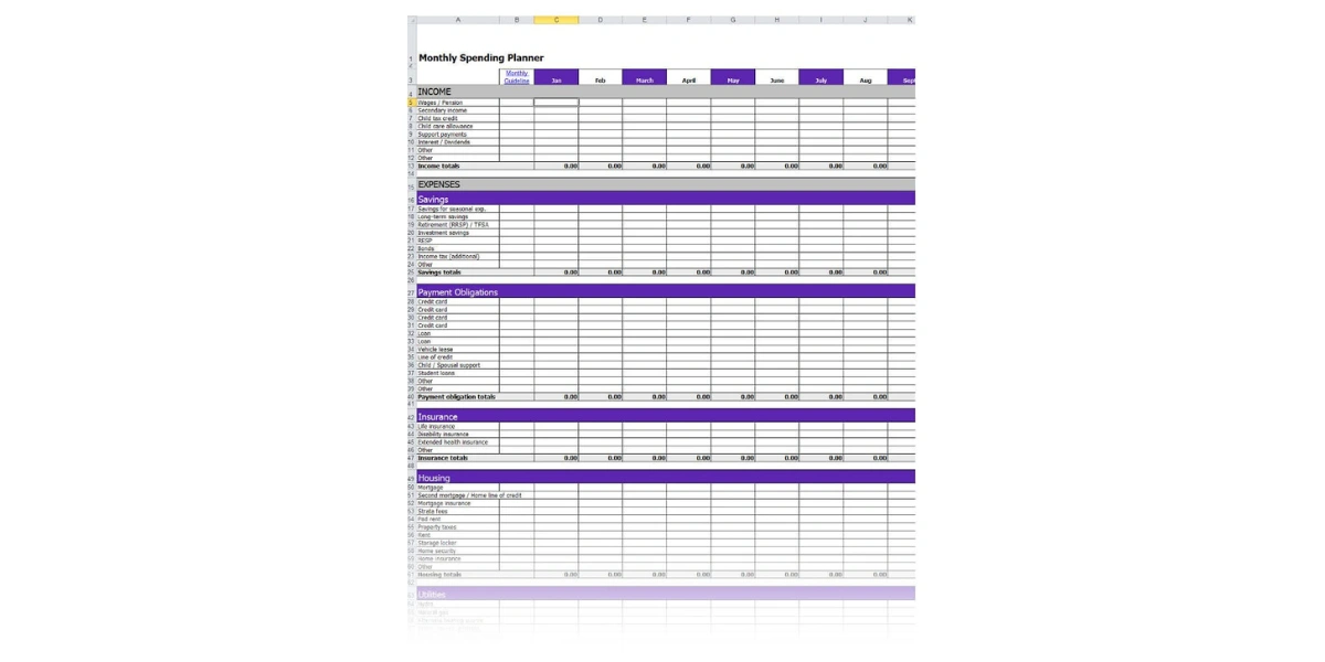 Monthly Expense Tracker by No More Debts