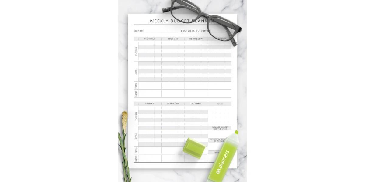 Printable Weekly Budget Planner by On Planners