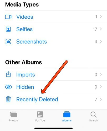 Tap on the recently deleted to permanently delete unneeded photos, idownloadblog