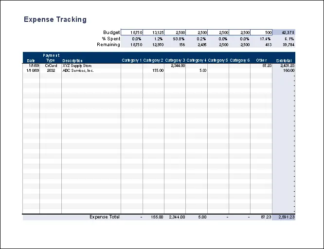 Vertex42 Expense Report Template