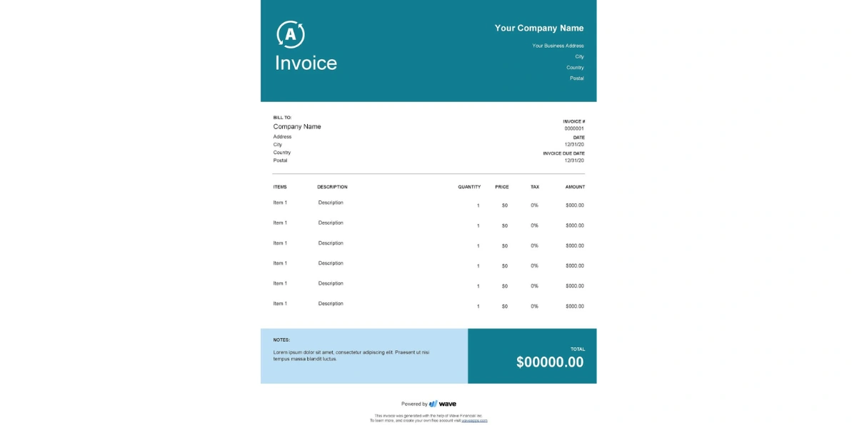 Trucking Invoice Template by Wave