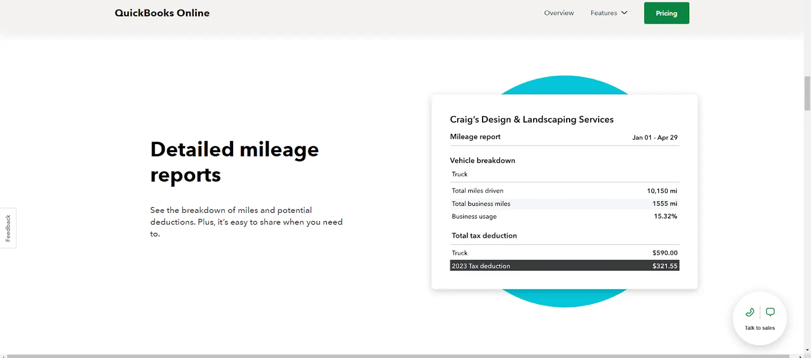 QuickBooks Online mileage tracker creates detailed mileage reports.
