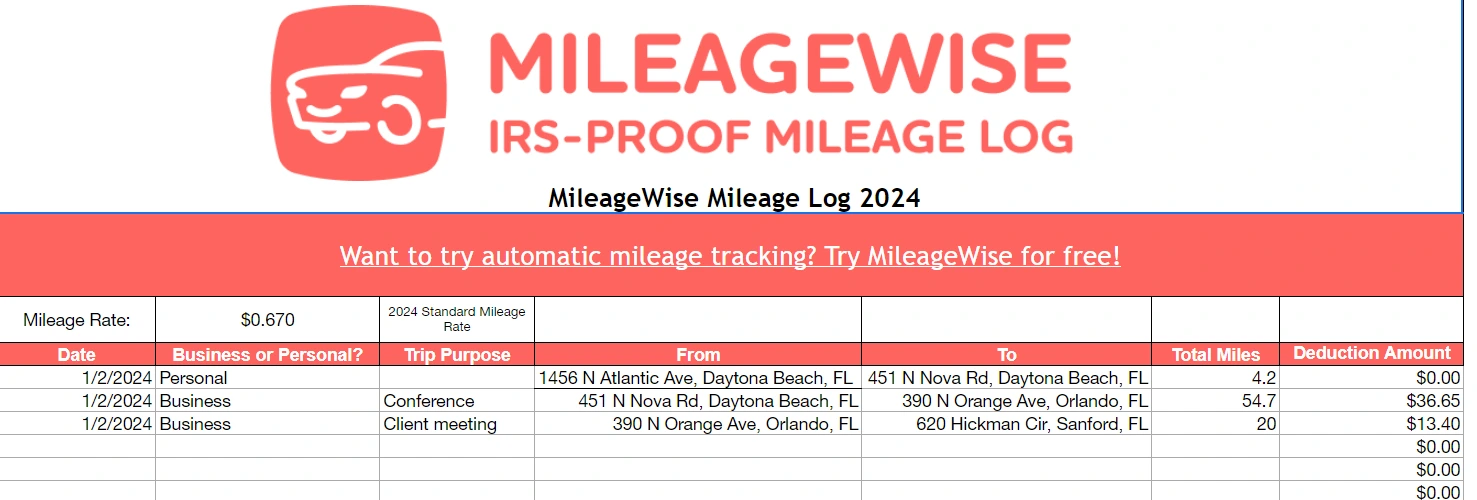 mileagewise irs proof mileage log