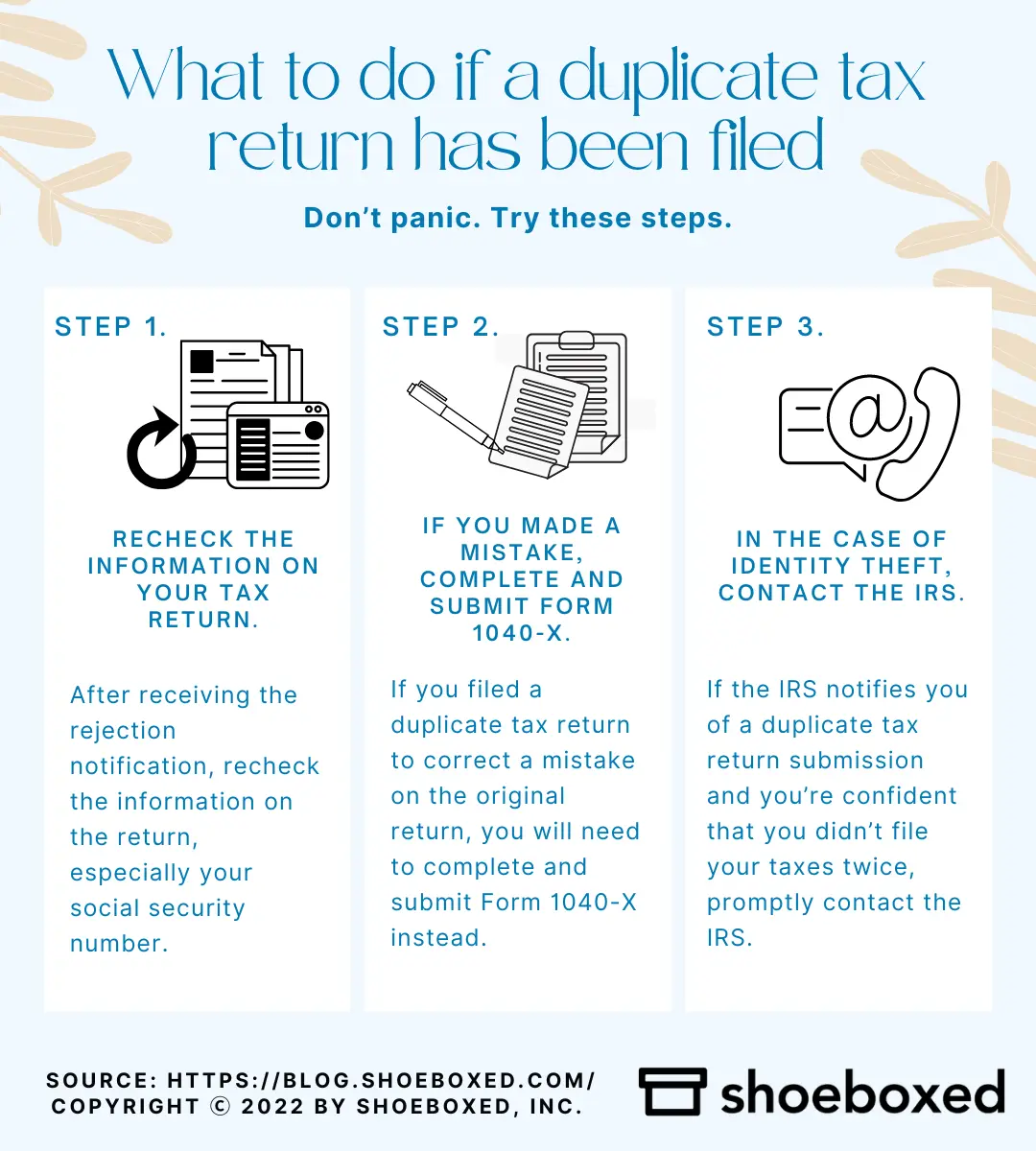 Step-by-step on what to do if a duplicate tax return has been filed