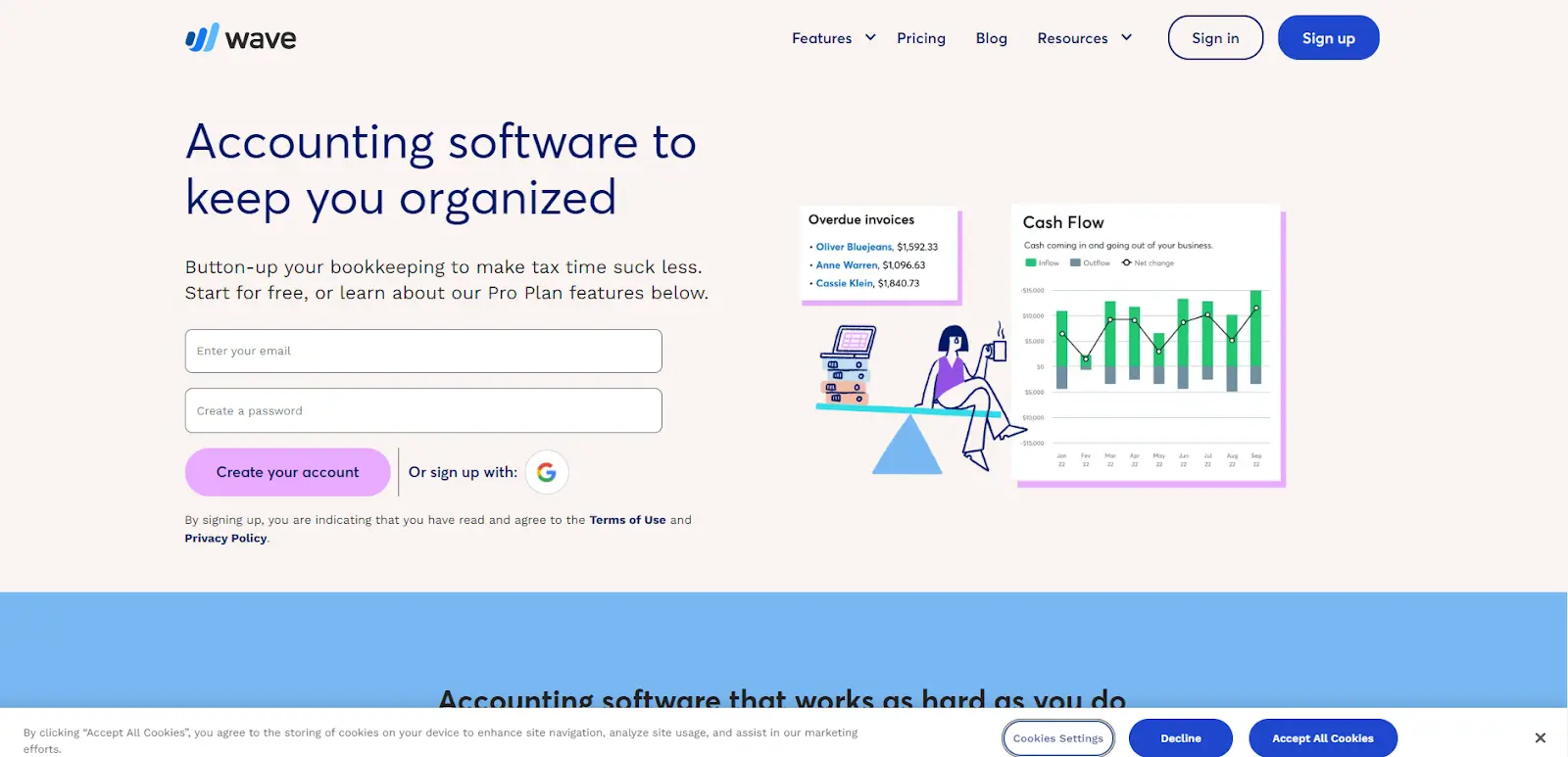 Wave provides double-entry accounting features, including income and expense tracking, bank reconciliation, and financial reporting, making it easy to manage bank accounts.