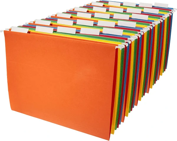 Colorful hanging files for your filing system, Amazon