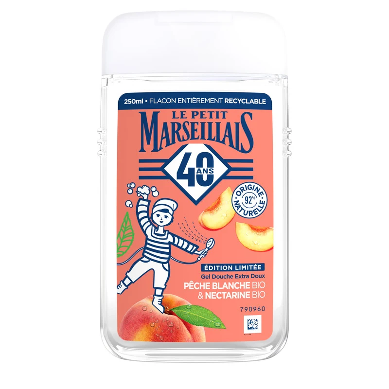 Pêches et nectarines, ingrédients des gels douche Le Petit Marseillais