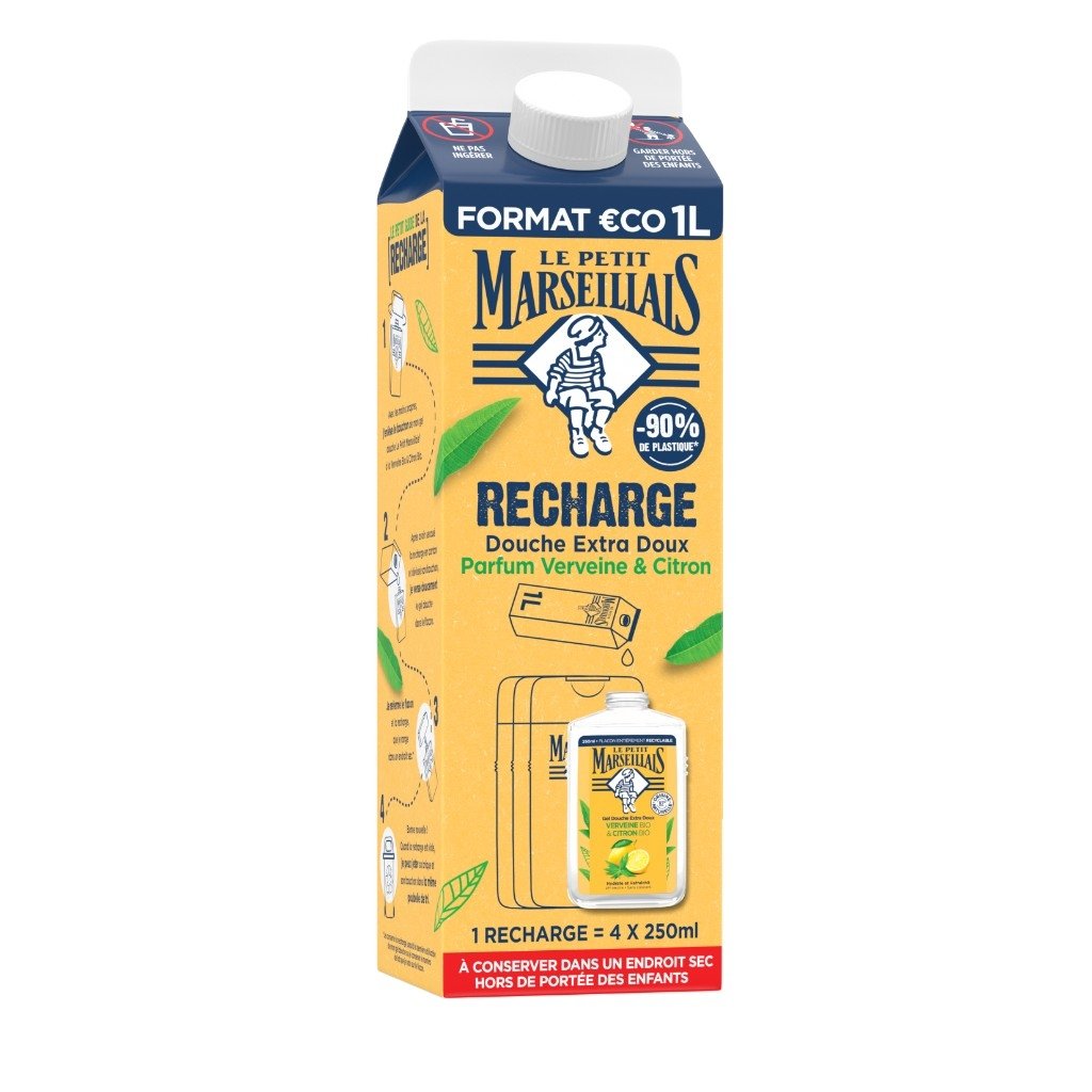 Recharge Gel Douche Extra Doux Verveine BIO & Citron BIO - Image 1 - Le Petit Marseillais - fr-FR