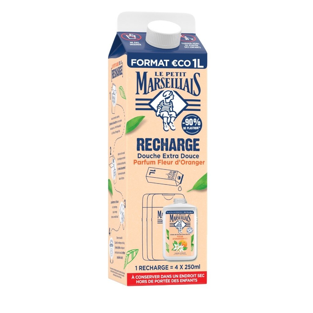 Recharge Douche Extra Douce Fleur d’Oranger BIO - Image 1 - Le Petit Marseillais - fr-FR