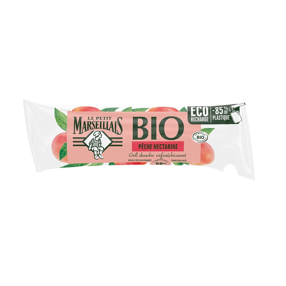 Eco-recharge Gel Douche Bio Pêche Nectarine