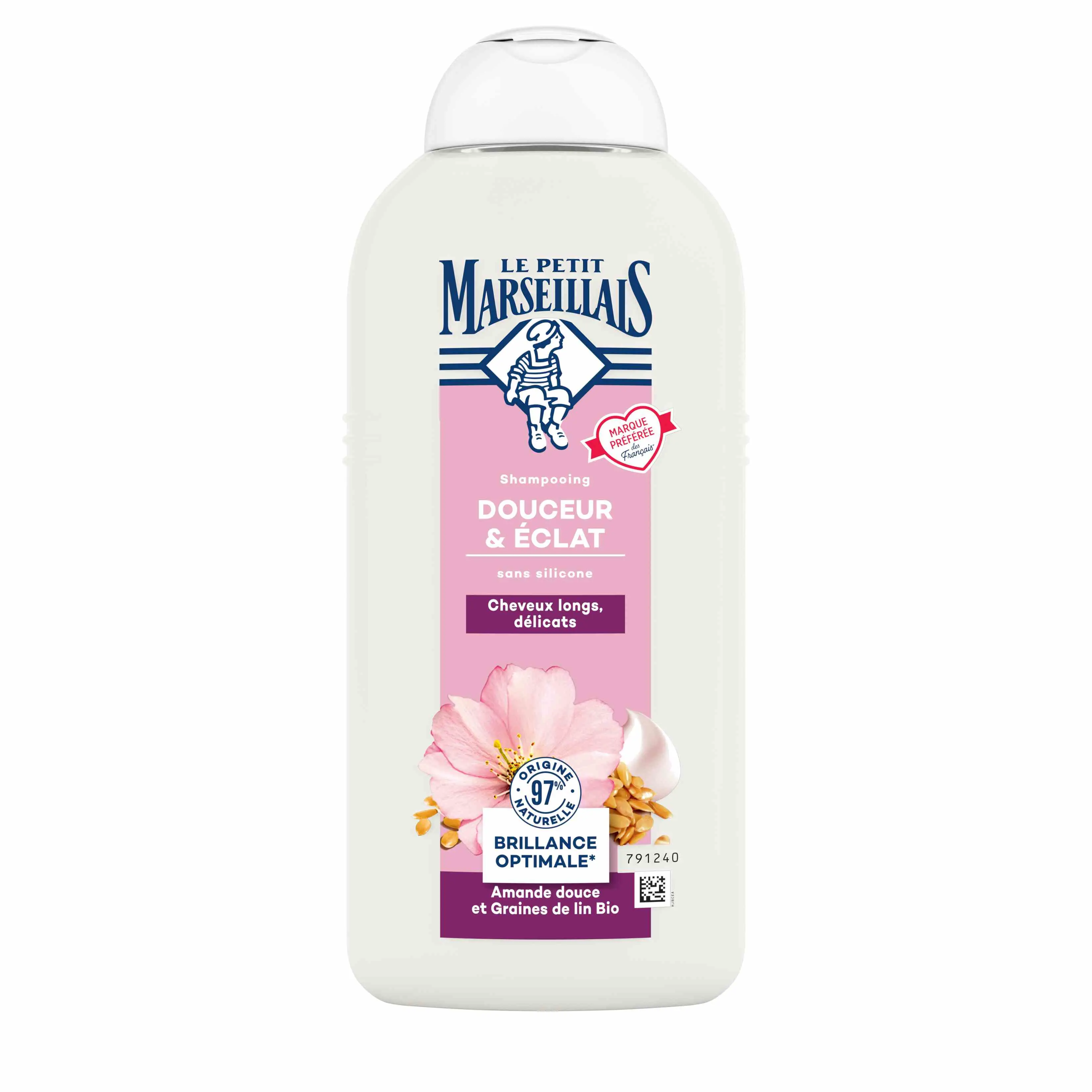 Shampooing Douceur & Éclat à l‘Amande et aux graines de lin BIO - Image 1 - Le Petit Marseillais - fr-FR