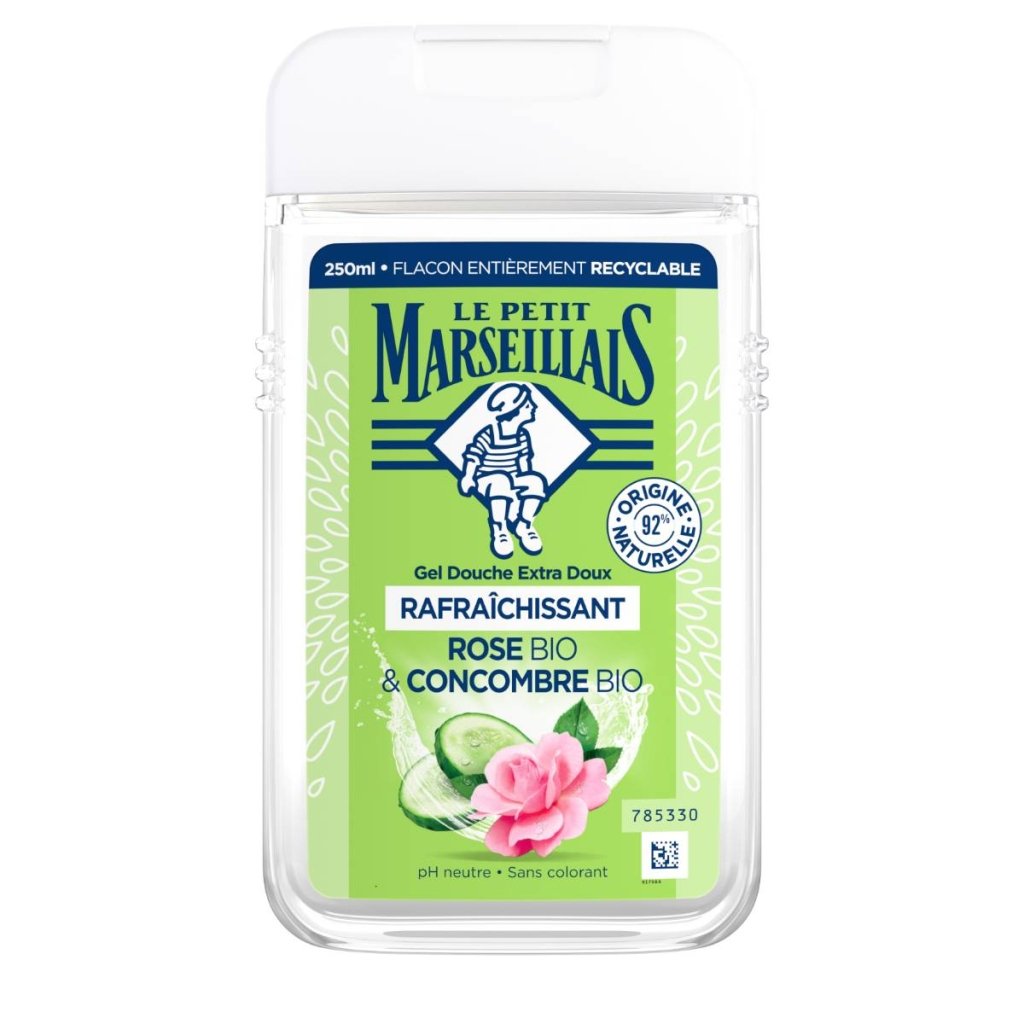 Gel Douche Extra Doux Rafraîchissant Rose BIO & Concombre BIO - Image 1 - Le Petit Marseillais - fr-FR