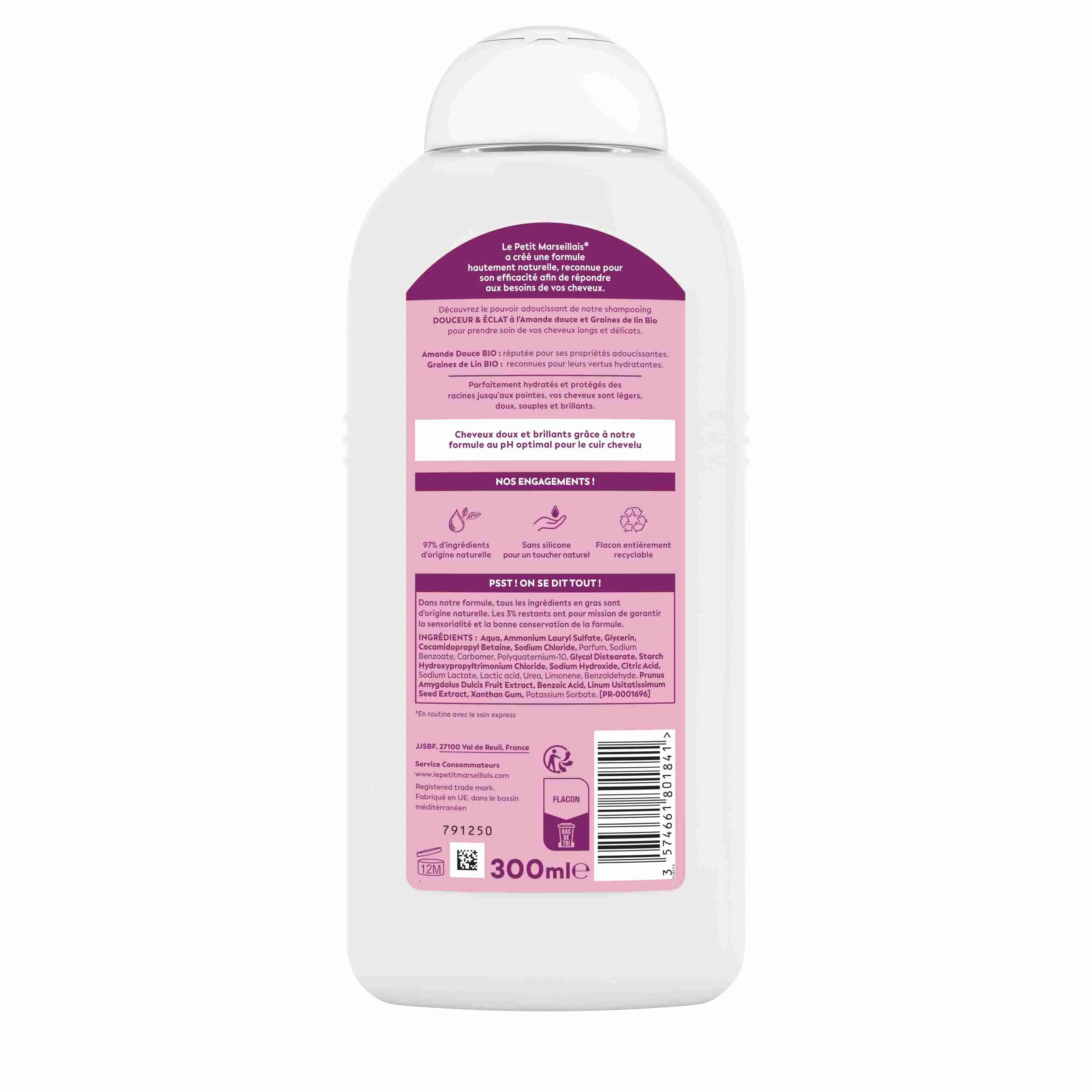 Shampooing Douceur & Éclat à l‘Amande et aux graines de lin BIO - Image 2 - Le Petit Marseillais - fr-FR