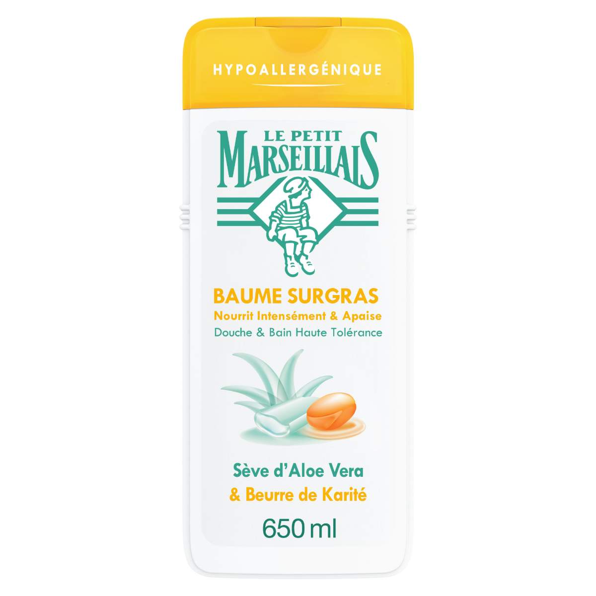 Baume Douche & Bain Surgras Haute Tolérance Sève d'Aloe Vera & Beurre de Karité - Image 1 - Le Petit Marseillais - fr-FR