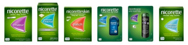 Série de photo des packs de la gamme Nicorette