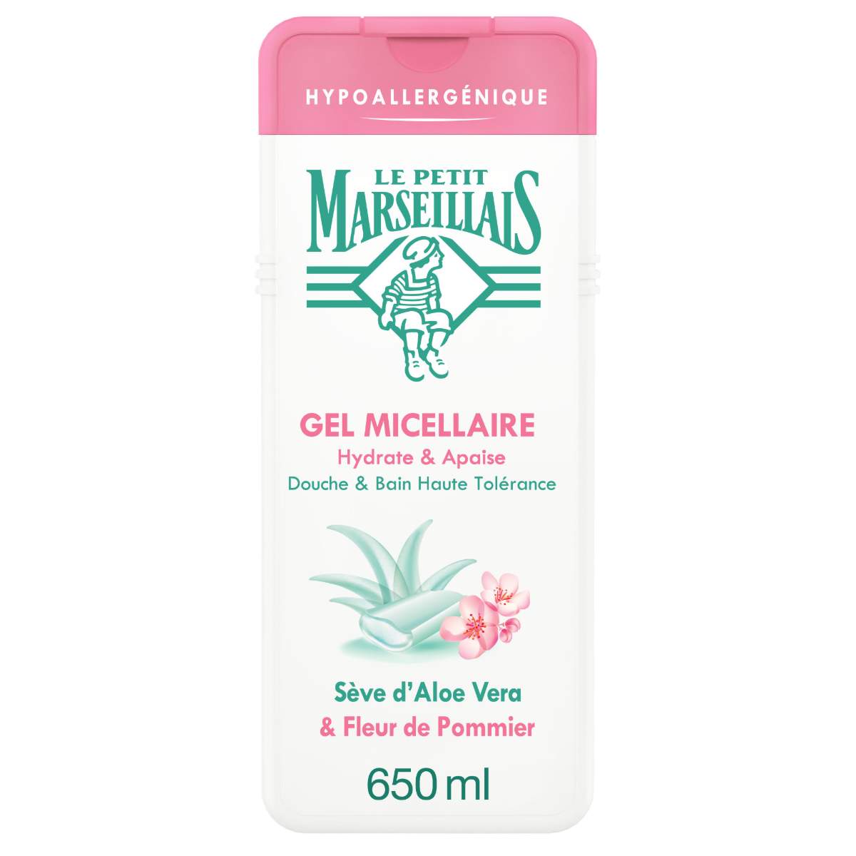 Gel Douche & Bain Micellaire Haute Tolérance Sève d'Aloe Vera & Fleur de Pommier - Image 1 - Le Petit Marseillais - fr-FR