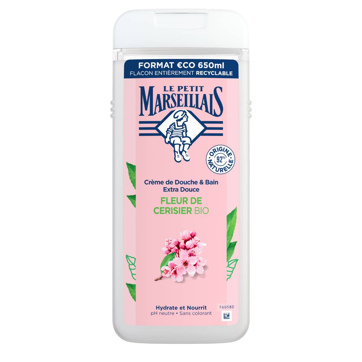 Crème de Douche & Bain Extra Douce Fleur de Cerisier BIO - Image 1 - Le Petit Marseillais - fr-FR