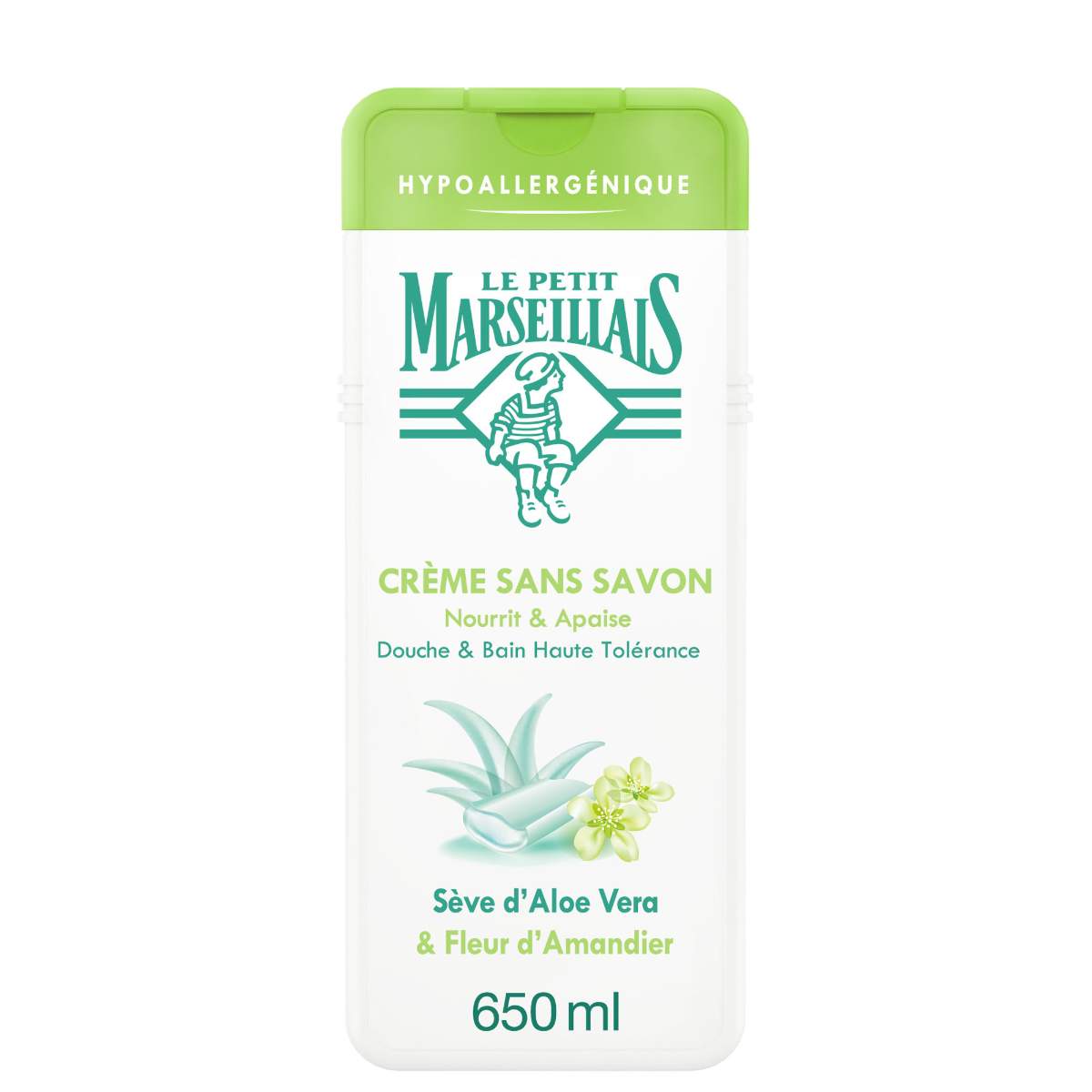 Douche & Bain Crème Sans Savon Haute Tolérance Sève d'Aloe Vera & Fleur d'Amandier - Image 1 - Le Petit Marseillais - fr-FR