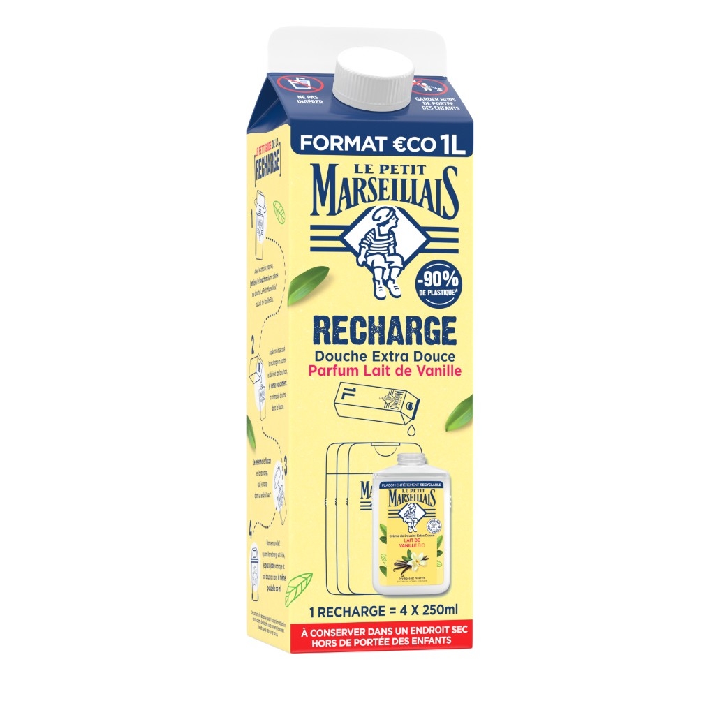 Recharge Douche Extra Douce Lait De Vanille BIO - Image 1 - Le Petit Marseillais - fr-FR