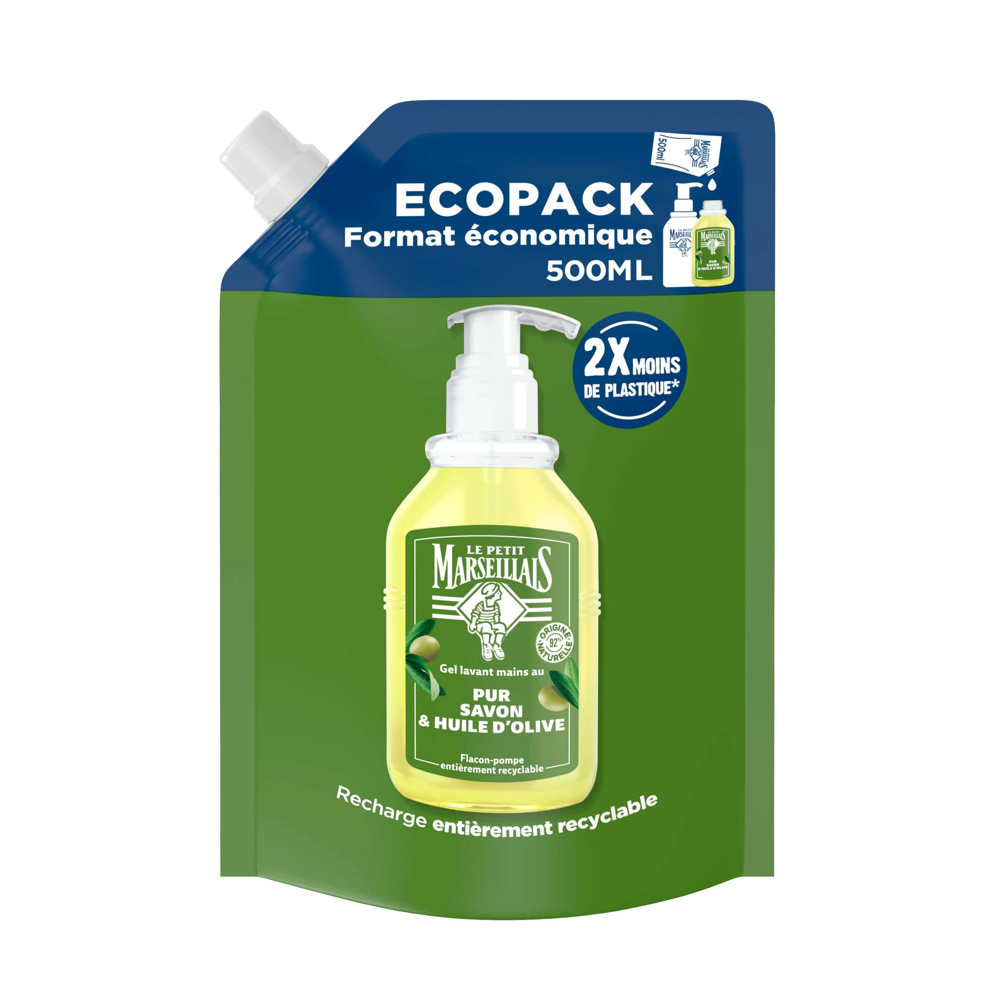 RECHARGE GEL LAVANT MAINS – PUR SAVON & HUILE D’OLIVE