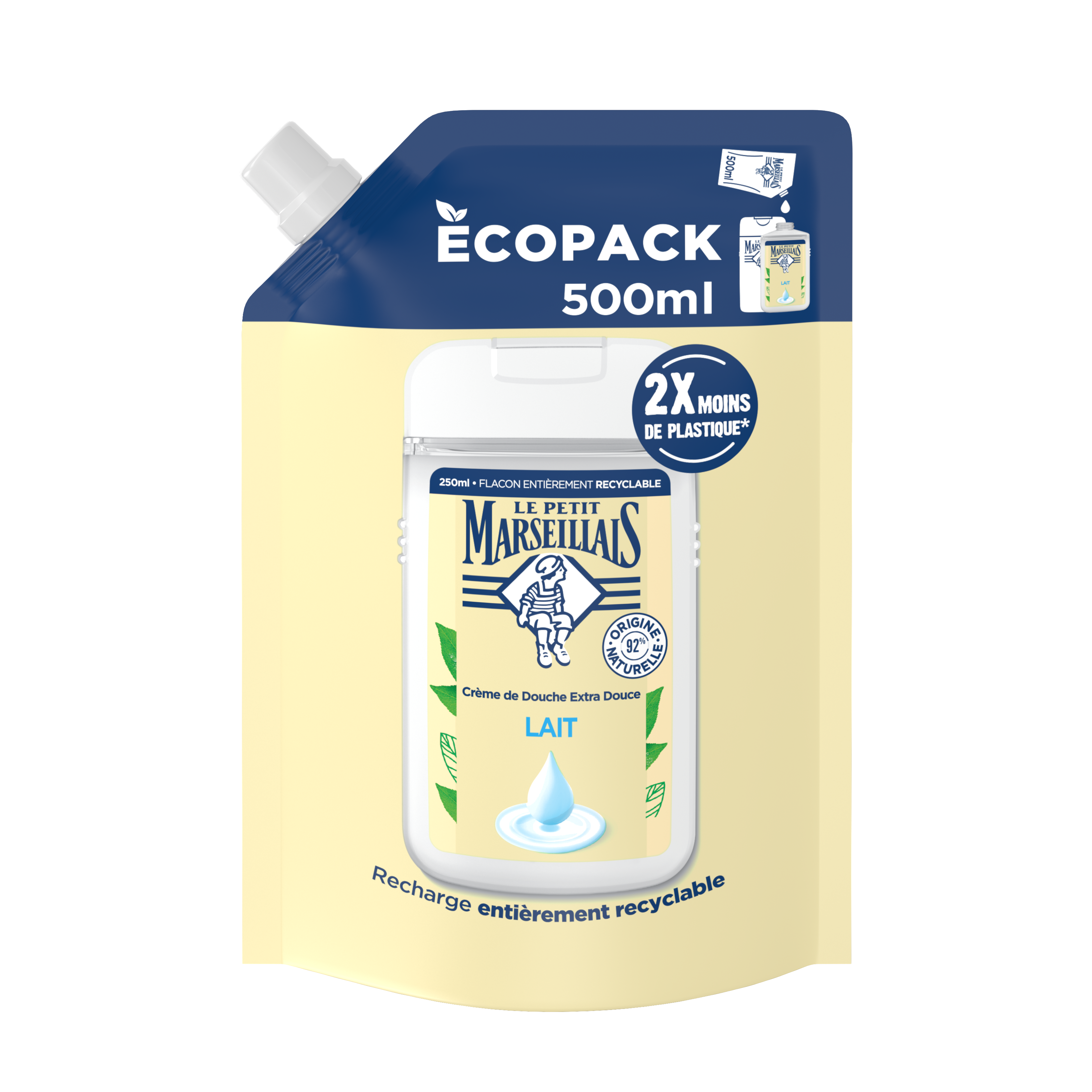 Bouteille de gel douche Le Petit Marseillais au Lait