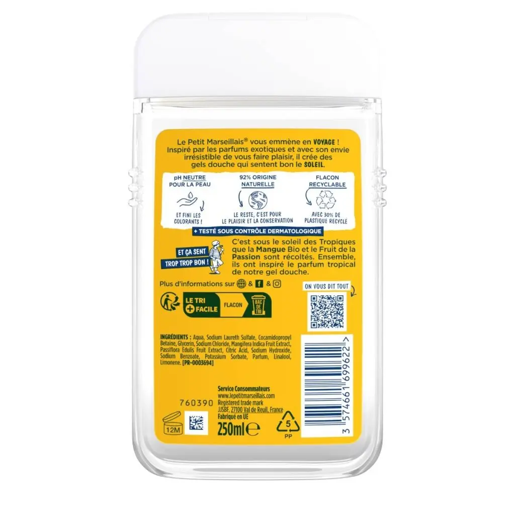 Gel Douche Extra Doux Mangue BIO & Passion - Image 2 - Le Petit Marseillais - fr-FR