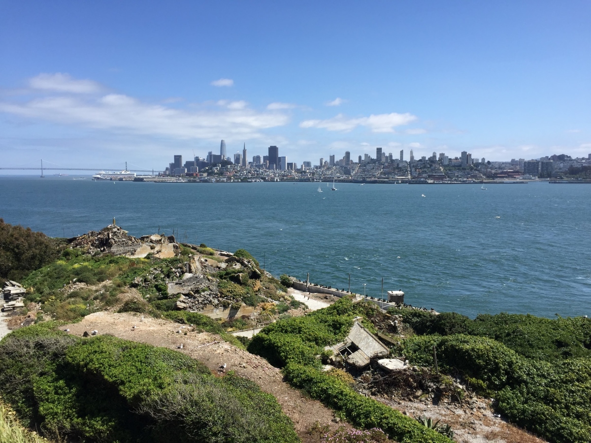 The-view-of-the-city-from-Alcatraz-Island-is-impressive.