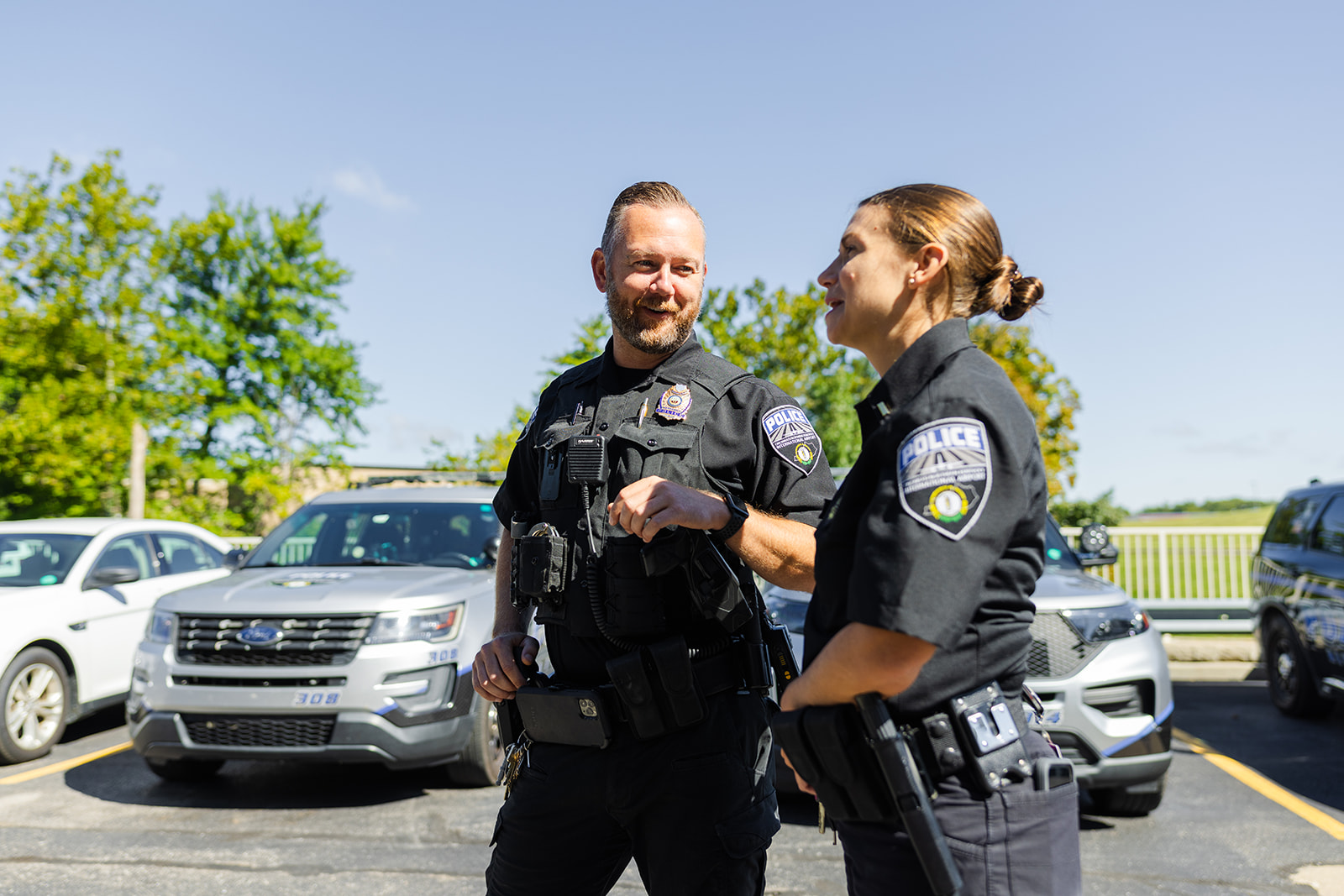 Two police officers talking