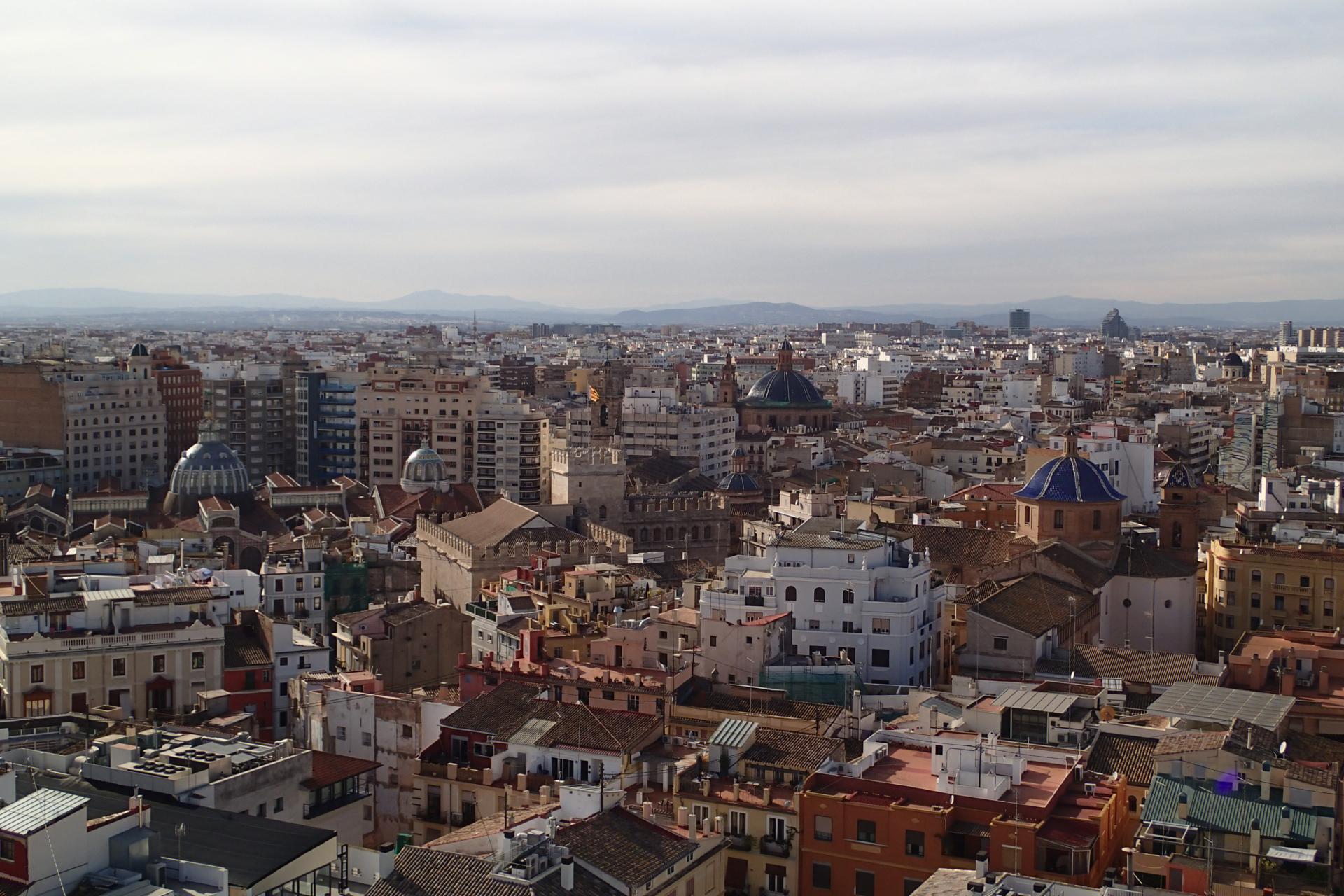 A photo overlooking the city of Valencia, Spain.