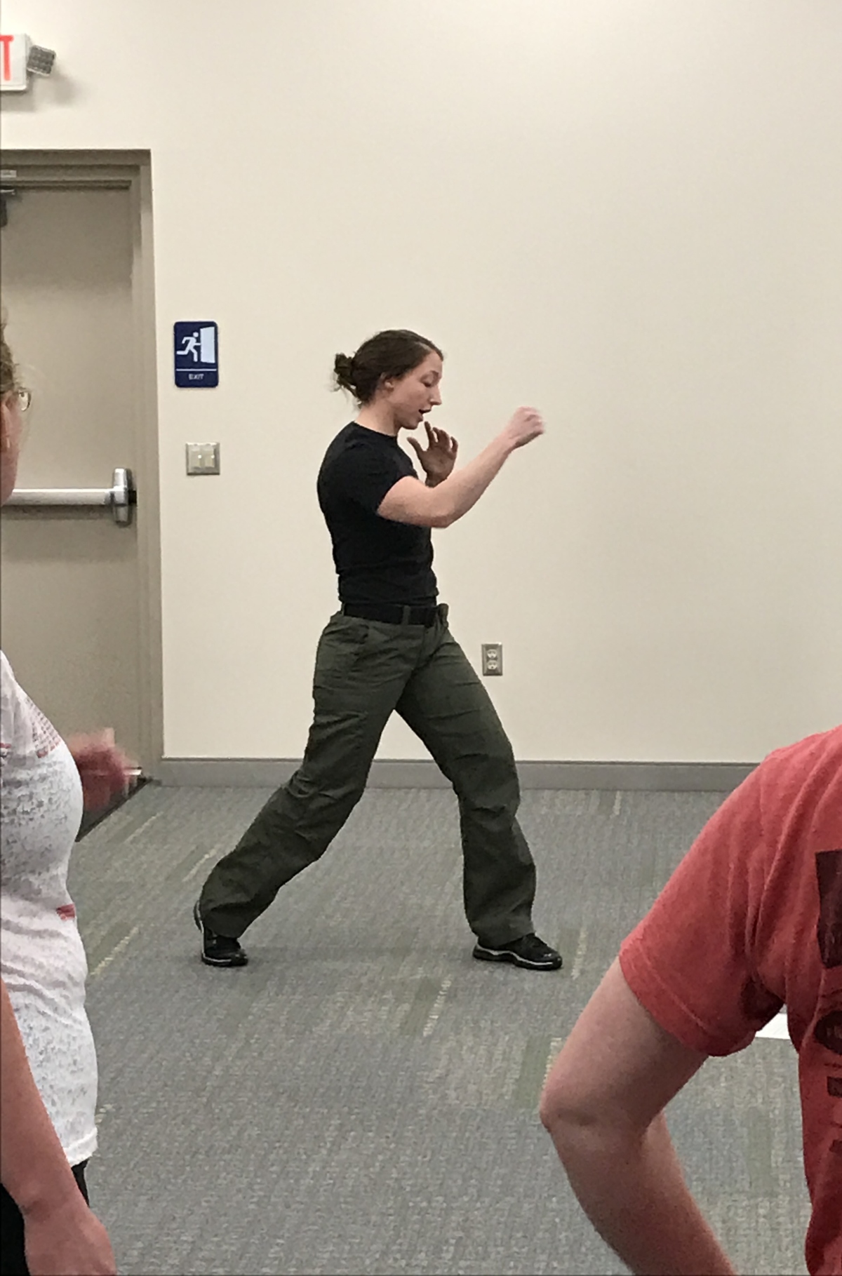 Ritter conducting self defense course