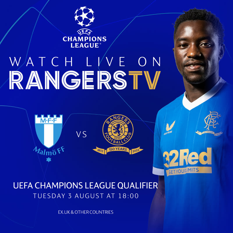 Malmö Away Live On RangersTV Tonight | Rangers Football Club