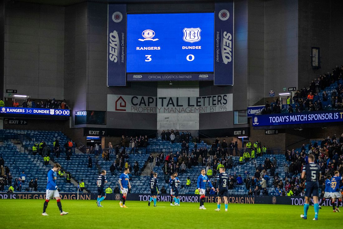gallery rangers against dundee at ibrox rangers football club