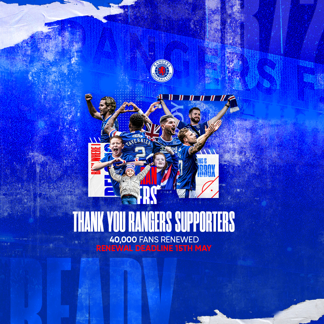 Season Ticket Renewals Break Through 40,000 Barrier | Rangers Football Club