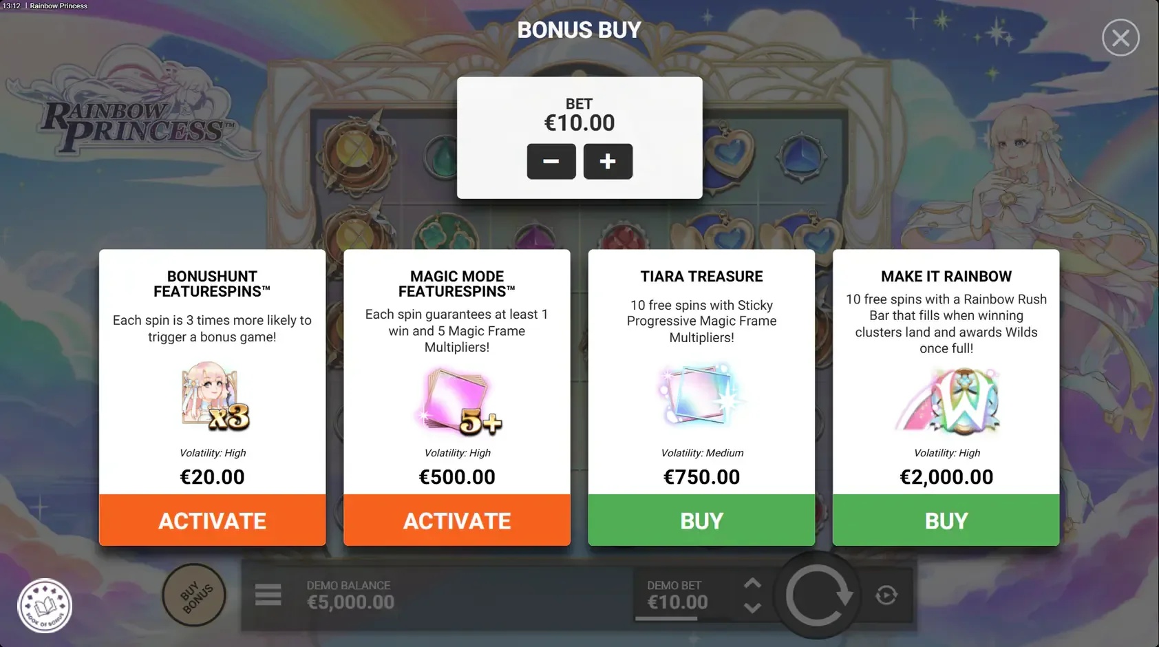 rainbow princess buy bonus