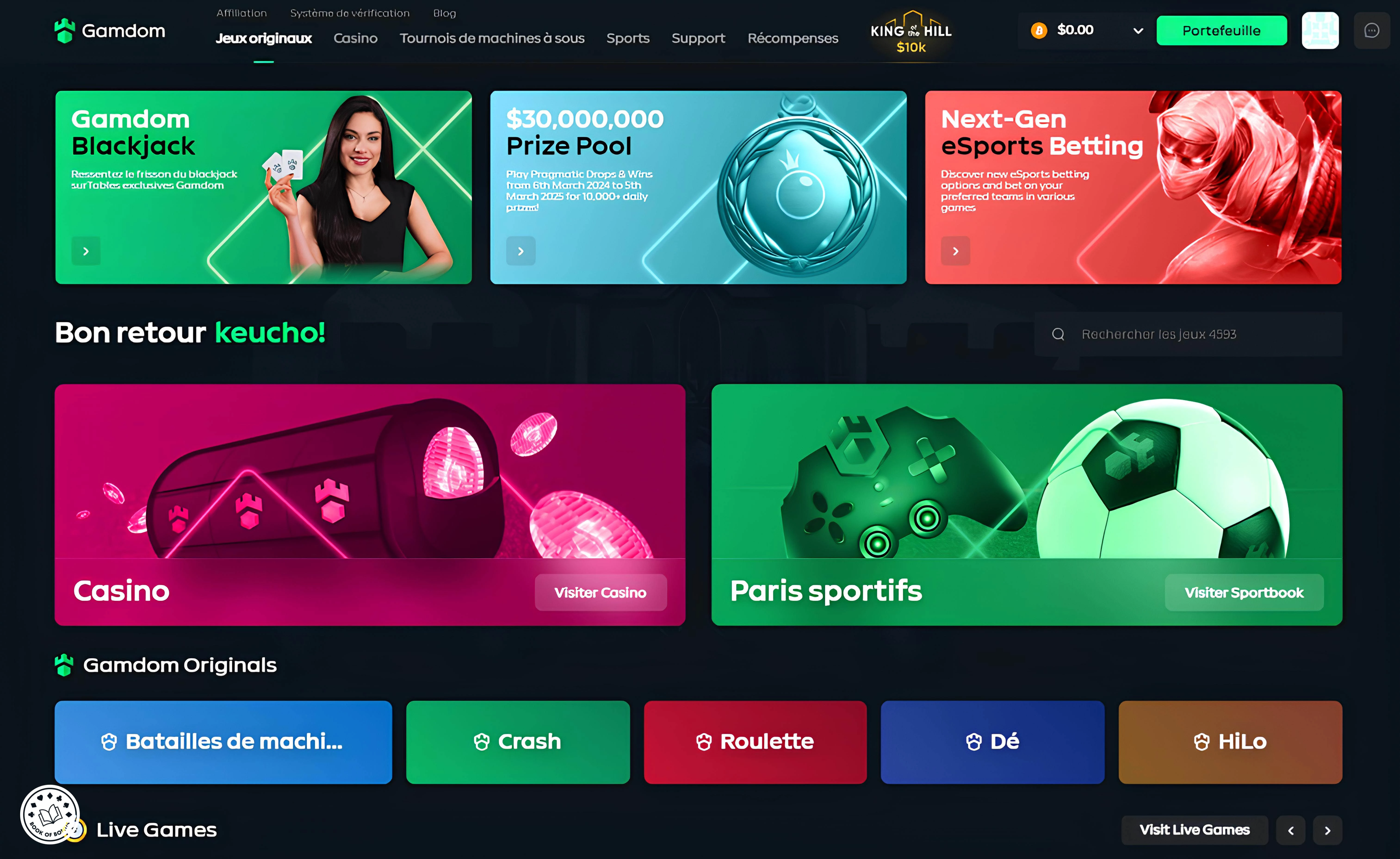 casino gamdom homepage